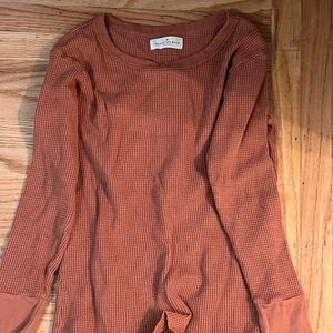 Imogen and Willie Rust Waffle Knit thermal